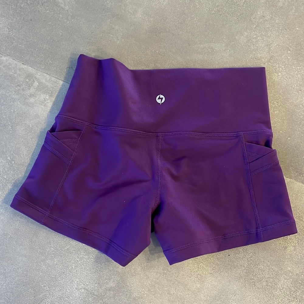 POPFLEX Deep Purple Athletic Shorts - Picture 2 of 2